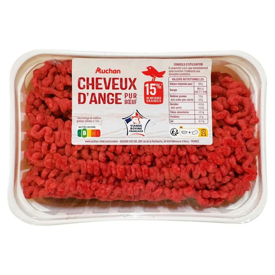 Cheveux d'ange pur bœuf 15%MG