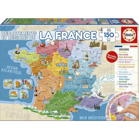 Puzzle de 150 pièces Département et régions de France