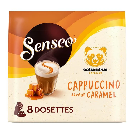 Dosettes de café cappuccino saveur caramel compatibles Senseo