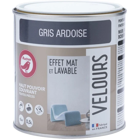 Peinture velour dépolluante gris ardoise 0,5 L