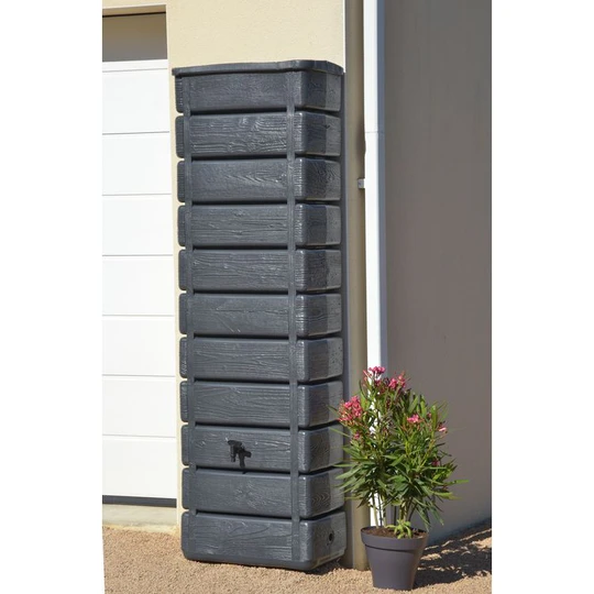 Récupérateur d'eau mural aspect bois Anthracite - 300L - WOOD