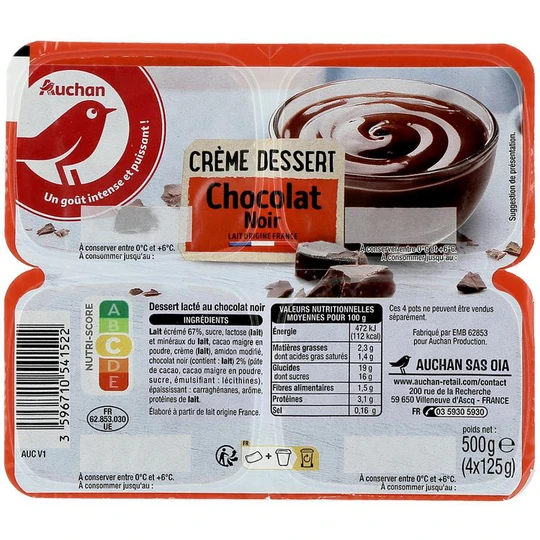 Crème dessert chocolat noir