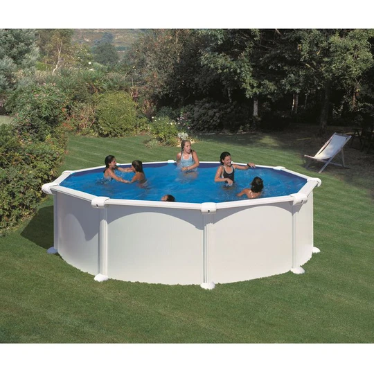 Piscine hors sol acier ronde - Blanche - 4,80 x 1,32 m - ATLANTIS