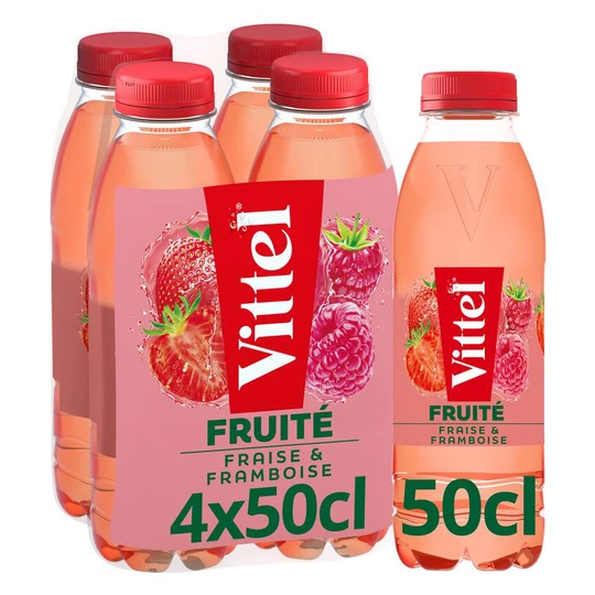 Eau minérale naturelle plate aromatisée fraise & framboise