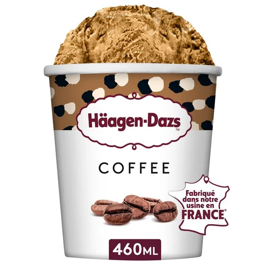 Pot de crème glacée au café