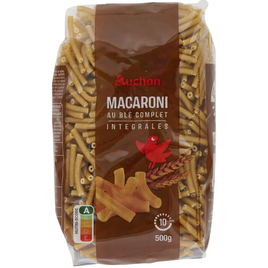 Macaroni intégrales blé complet
