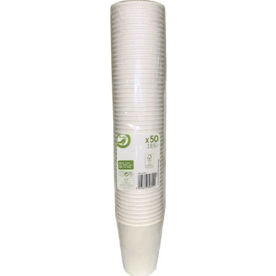 50 Gobelets carton 19.5 cl - Blanc