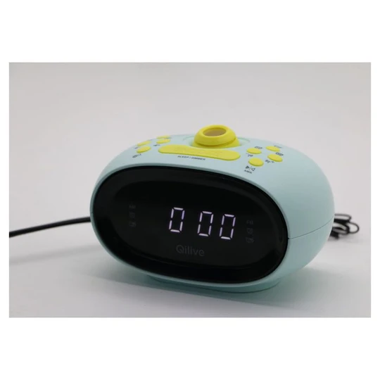 Radio réveil avec projecteur Q1843 - Bleu et vert