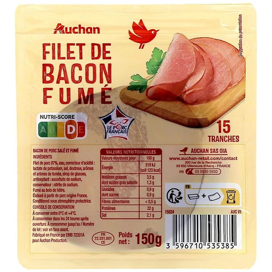 Filet de bacon fumé