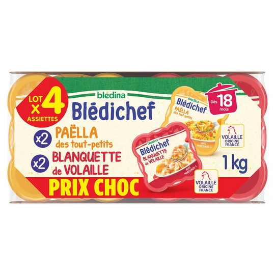 Blédichef Assiettes paëlla des tout-petits & blanquette de volaille dès 18 mois