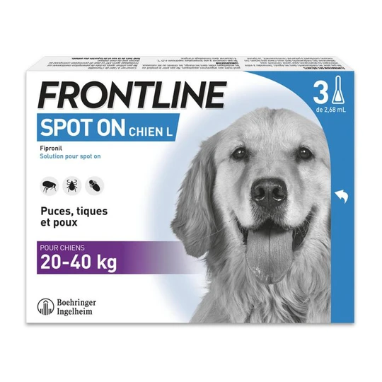 Spot-On Traitements anti puces tiques et poux pour grand chien (20-40kg)