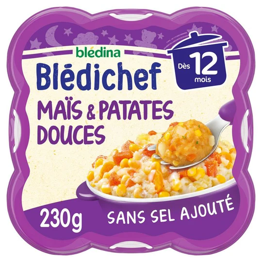 Blédichef Assiette maïs et patates douces dès 12 mois