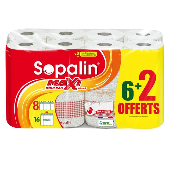 Maxi rouleau essuie tout sur mesure demi feuille décoré