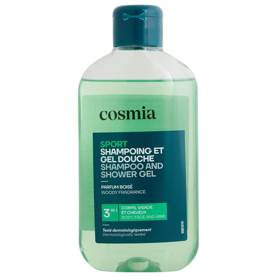 Shampoing et gel douche sport 3en1 parfum boisé