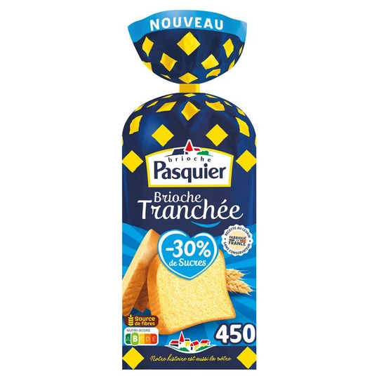 Brioche tranchée -30% de sucres