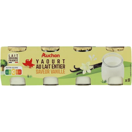 Yaourt au lait entier saveur vanille