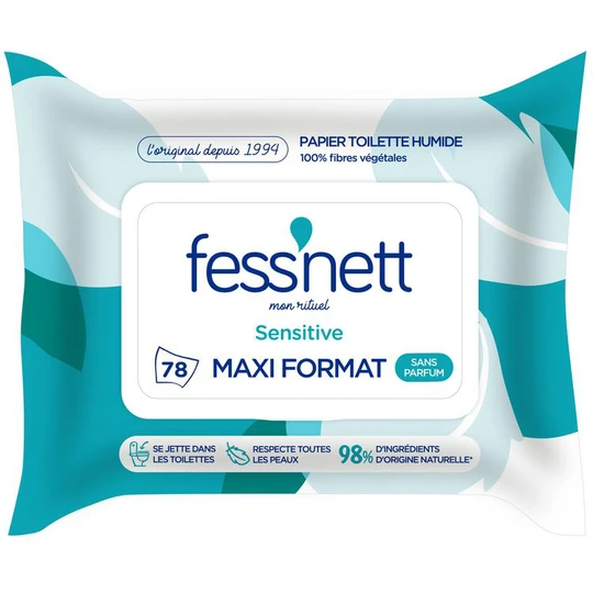 Lingettes sensitive maxi format sans parfum