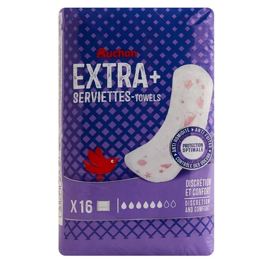 Serviettes hygiéniques sans ailettes extra+
