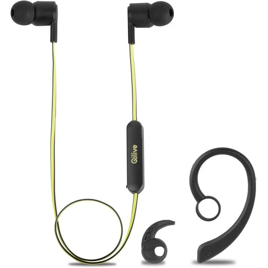 Écouteurs Q1668 Sport Bluetooth Noir et Jaune réflectif