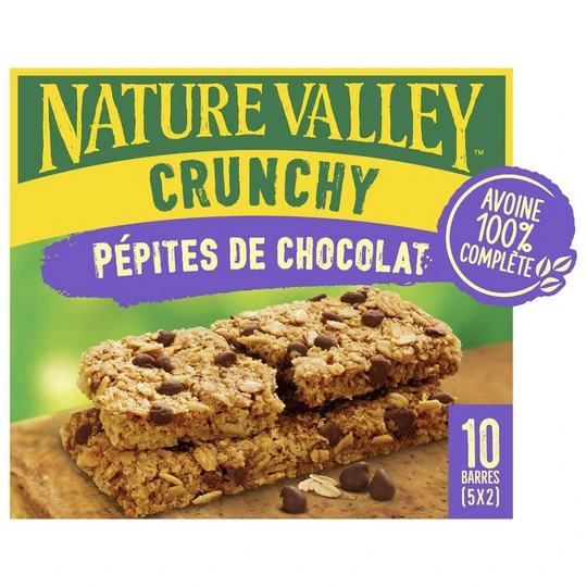 Barres de céréales Crunchy aux pépites de chocolat