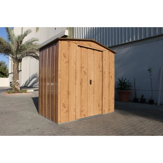 Abri de jardin métal imitation bois 2,47m² + kit ancrage inclus