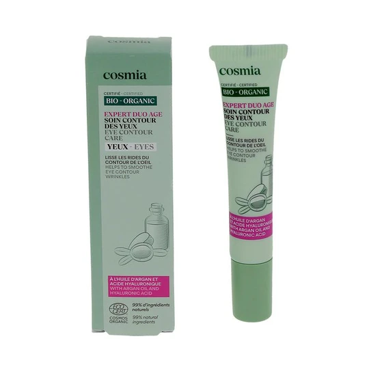 Expert duo âge Soin contour des yeux bio à l'huile d'argan et acide hyaluronique