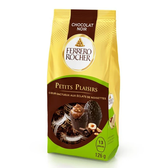 Oeufs au chocolat noir fourré aux éclats de noisettes