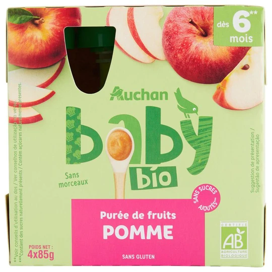 Gourde purée de fruits à la pomme dès 6 mois