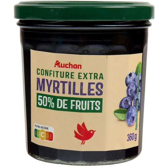 Confiture extra de myrtilles 50% de fruits