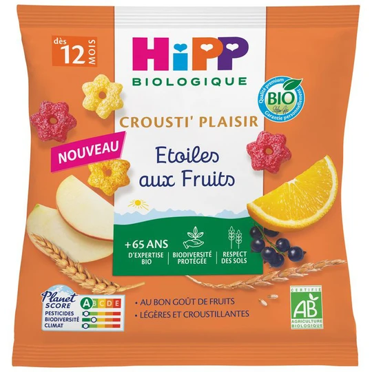 Crousti' plaisir Étoiles aux fruits bio dès 12 mois