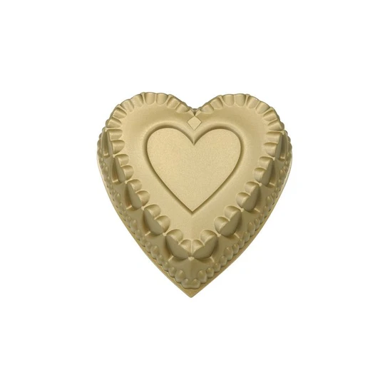 Moule coeur 31cm en fonte d'aluminium doré