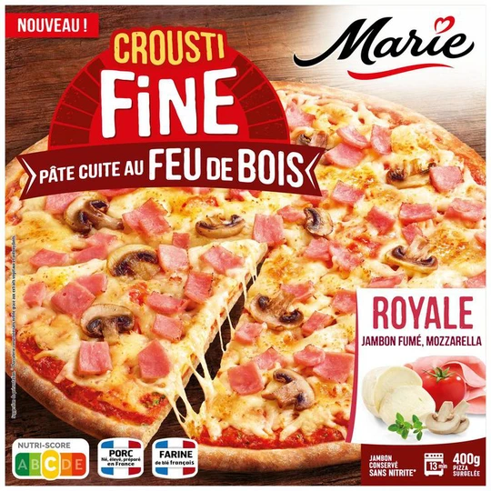 Pizza cuite au feu de bois royale