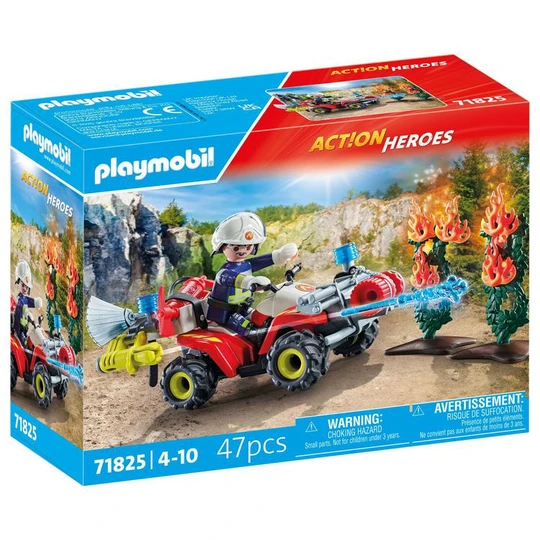 71825 Action Hero - Pompier Quad et arbustes enfalmmés