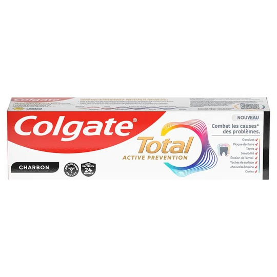 Total Dentifrice active prévention 24h charbon
