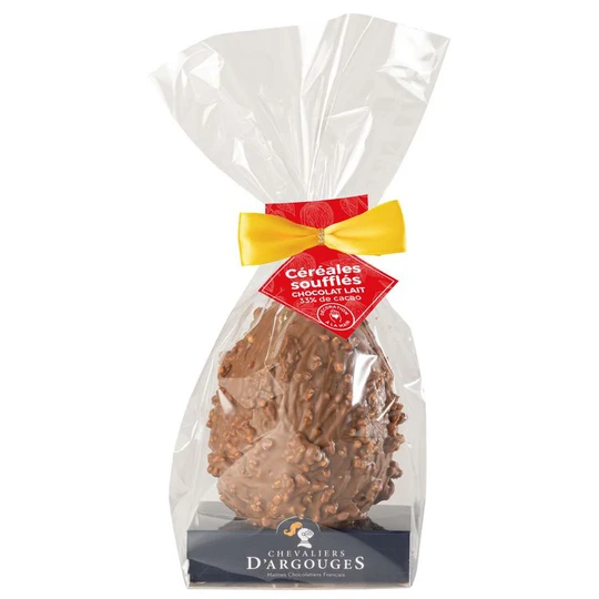 Oeuf au chocolat au lait avec éclats de céréales