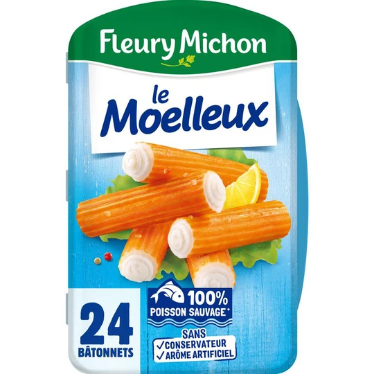 Le moelleux bâtonnets de surimi