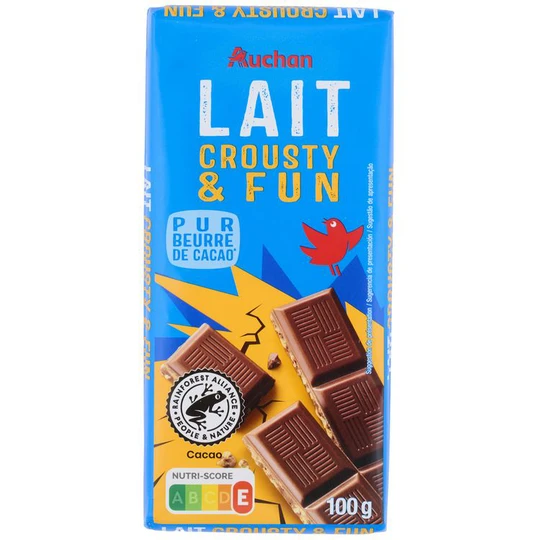Crousty & Fun Tablette de chocolat au lait