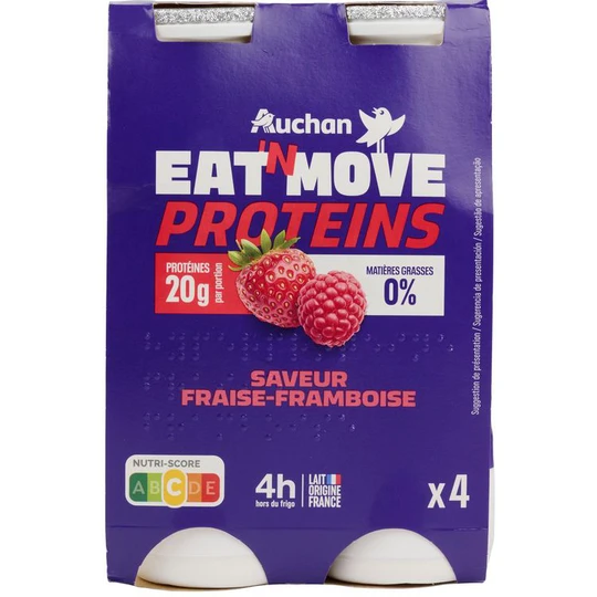 Eat'n move yaourt à boire saveur fraise framboise