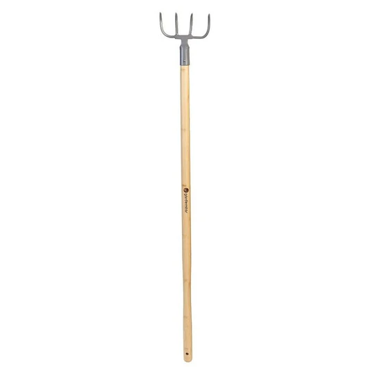 Croc à Fumier - 4 Dents - Manche Bois - 130Cm