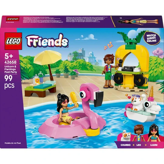 Friends 42658 - Fete dans la piscine avec les bouees Licorne et Flamant rose