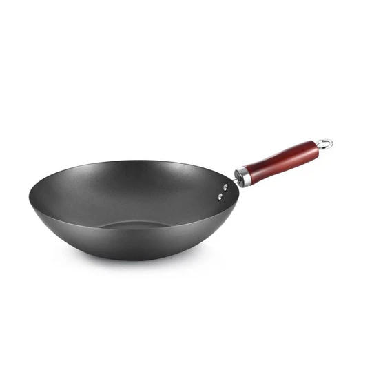 Wok 30cm en acier de carbone Tous feux sauf induction - Noir