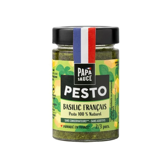 Sauce pesto au basilic français sans conservateurs