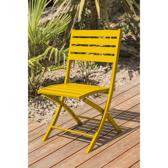 Chaise de jardin pliante - Aluminium - Moutarde - MARIUS