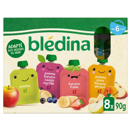 Assortiment gourdes dessert purée de fruits dès 6 mois