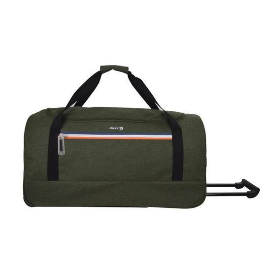 Sac de voyage à roulettes polyester kaki 2 roues 65x33x14cm
