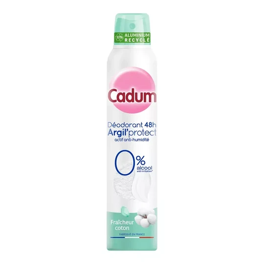 Déodorant spray 48h 0% alcool argil'protect fraîcheur coton