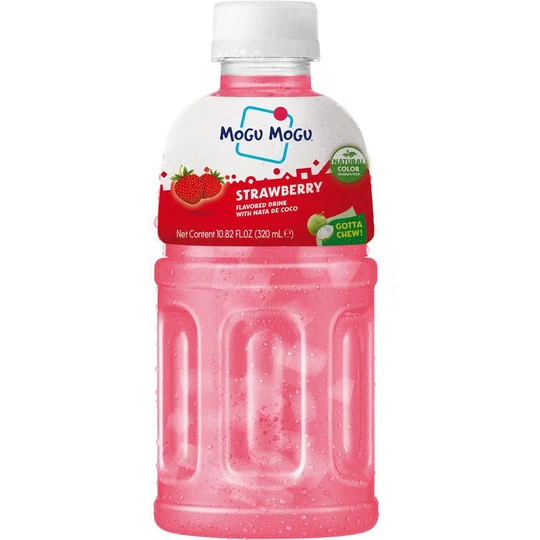 Boisson au goût fraise et nata de coco