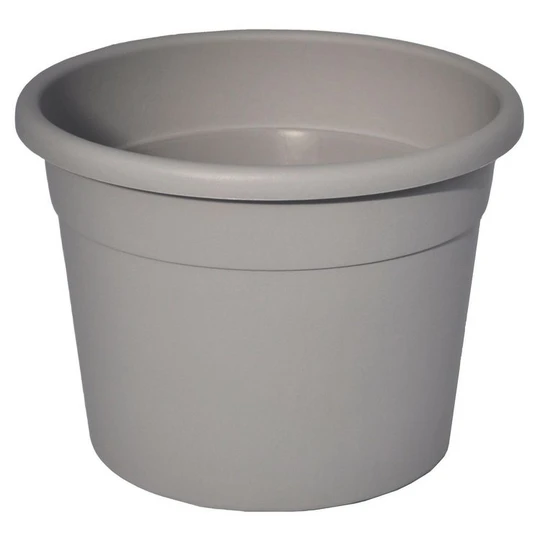 Pot en plastique droit D18 cm - Gris clair
