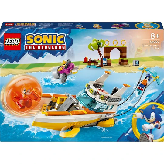 Sonic 76997 - Le bateau d'aventures de Tails - Jouet bateau interactif à collectionner - Set pour Enfants avec du Jeu Vidéo
