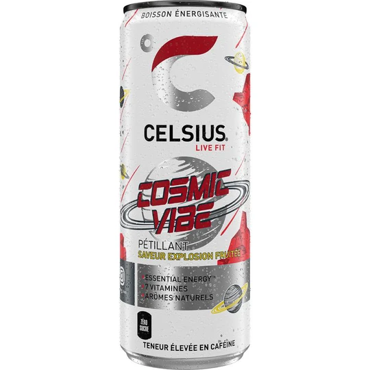 Cosmic vibe Boisson énergisante pétillante saveur explosion fruitée